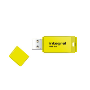 Integral 64GB USB3.0 DRIVE NEON YELLOW UP TO R-100 W-30 MBS USB flash drive USB Type-A 3.2 Gen 1 (3.1 Gen 1) Geel