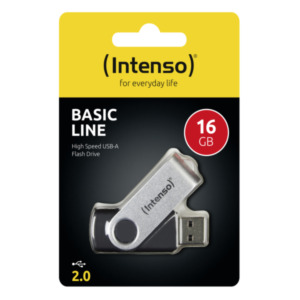 Intenso Basic Line USB flash drive 16 GB USB Type-A 2.0 Zwart, Zilver