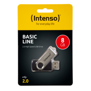 Intenso Basic Line USB flash drive 8 GB USB Type-A 2.0 Zwart, Zilver