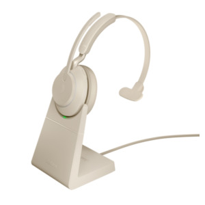 Jabra Evolve2 65, UC Mono Headset Draadloos Hoofdband Kantoor/callcenter USB Type-A Bluetooth Beige