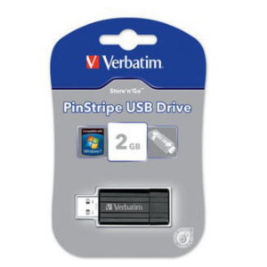 Katun Verbatim PinStripe USB Drive 2GB USB flash drive USB Type-A 2.0 Zwart