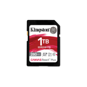 Kingston Technology 1TB Canvas React Plus SDXC UHS-II 280R/150W U3 V60 voor Full HD/4K