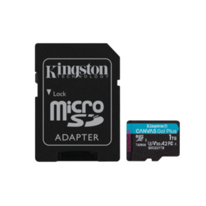 Kingston Technology 1TB microSDXC Canvas Go Plus 170R A2 U3 V30 kaart + ADP