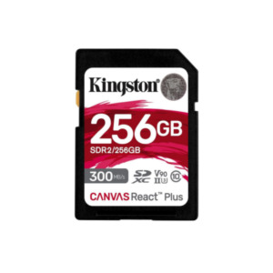 Kingston Technology 256GB Canvas React Plus SDHC UHS-II 300R/260W U3 V90 voor Full HD/4K/8K