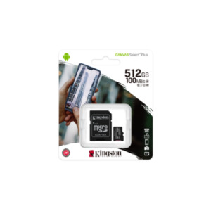 Kingston Technology 512GB micSDXC Canvas Select Plus 100R A1 C10 kaart + ADP