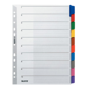 Leitz 43210000 indextab Blanco tabbladindex Karton Multi kleuren