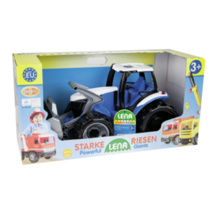 Lena Lena GIGA TRUCKS Tractor met voorlader Blauw / Wit 62cm