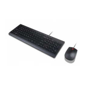 Lenovo Essential toetsenbord Inclusief muis USB Belgisch, Engels Zwart