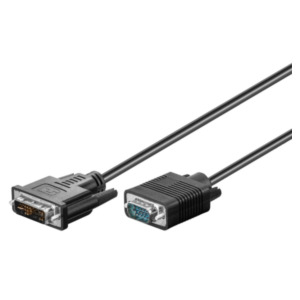 MicroConnect Goobay 50989 video kabel adapter 1 m DVI-I VGA (D-Sub) Zwart