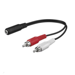 MicroConnect Microconnect AUDALH02 audio kabel 0,2 m 2 x RCA 3.5mm Rood