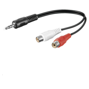 MicroConnect Microconnect AUDALHF02 audio kabel 0,2 m 3.5mm 2 x RCA Zwart