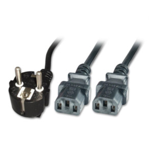 MicroConnect Microconnect PE011318 electriciteitssnoer Zwart 1,8 m Netstekker type F 2 x C13 stekker