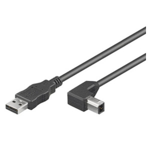 MicroConnect Microconnect USBAB3ANGLED USB-kabel USB 2.0 3 m USB A USB B Zwart