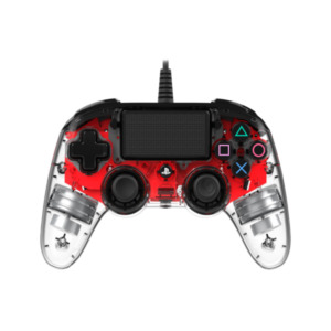 Nacon NACON Officieel gelicenseerde Illuminated Wired Compact Controller voor PS4 - rood