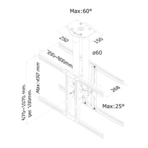 Neomounts LCD/Plasma/LED plafondsteun