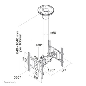 Neomounts LCD/TFT/LED plafondsteun