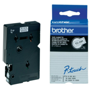 P-touch Brother TC-291 labelprinter-tape Zwart op wit