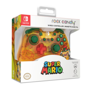 PDP Rock Candy: Lemon Bomb Bowser Groen, Doorschijnend, Geel USB Gamepad Analoog/digitaal Nintendo Switch, Nintendo Switch Lite, Nintendo Switch OLED