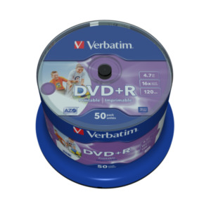 Platinet Verbatim DVD+R Wide Inkjet Printable No ID Brand 4,7 GB 50 stuk(s)