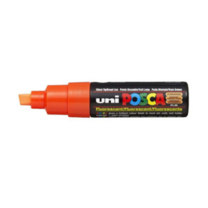 Posca Uni-Ball uni PC-8K Beitelvormige punt Oranje 1 stuksuk(s) markeerstift