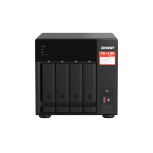 QNAP TS-473A NAS Tower Ryzen Embedded V1500B 8 GB DDR4 0 TB QNAP Turbo System Zwart