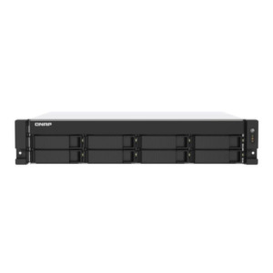 QNAP TS-873AU-RP NAS Rack (2U) Ryzen Embedded V1500B 4 GB DDR4 0 TB QNAP Turbo System Zwart, Grijs