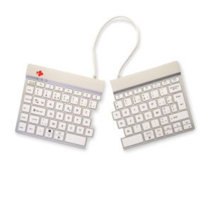 R-Go Tools Ergonomisch toetsenbord R-Go Split Break met pauzesoftware, gesplitst toetsenbord, AZERTY (BE), Bluetooth, wit