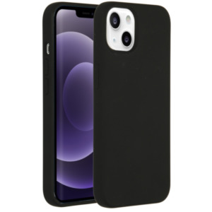 Selencia Liquid Silicone Backcover iPhone 13 - Zwart - Zwart / Black