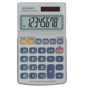 Sharp EL-250S calculator Pocket Basisrekenmachine Zilver