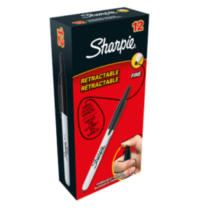 Sharpie Sharpie Fine Retractable permanente marker Zwart Fijne punt