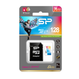 Silicon Power 128GB Elite MicroSDXC Class10 UHS-1 tot 85Mb/s incl. SD-adapter Colorful