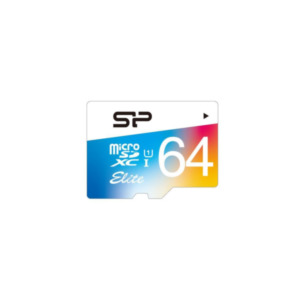 Silicon-Power Silicon Power 64GB Elite MicroSDXC Class10 UHS-1 tot 85Mb/s incl. SD-adapter Colorful