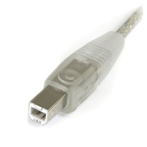 StarTech .com 15 ft. Transparent USB 2.0 Cable A-B M/M USB-kabel 4,57 m Transparant