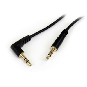 StarTech .com 1,8 m slanke 3.5mm naar rechtsgehoekte stereo audio kabel M/M