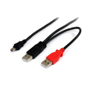 StarTech .com 1,8 m USB Y-kabel voor externe harde schijf USB A naar mini B