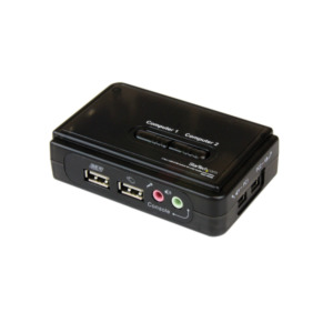 StarTech .com 2-poort USB KVM-switch Zwart met Audio en Bekabeling