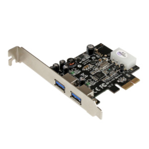 StarTech .com 2-poorts PCI Express (PCIe) SuperSpeed USB 3.0-kaartadapter met UASP LP4-voeding