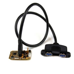 StarTech .com 2-poorts SuperSpeed mini PCI Express USB 3.0 adapterkaart met steunset en UASP-ondersteuning