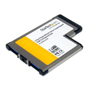 StarTech .com 2-poorts verzonken gemonteerde ExpressCard 54 mm SuperSpeed USB 3.0 kaartadapter met UASP-ondersteuning
