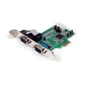 StarTech .com 2-port PCI Express RS232 Serial Adapter Kaart, PCIe RS232 Seriële Host Controller Kaart, PCIe naar Dual Serial DB9 Kaart, 16550 UART, Uitbreidingskaart, Windows & Linux