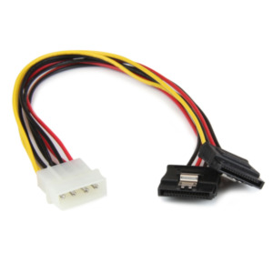 StarTech .com 30cm LP4 naar 2x Vergrendelbare Y-adapter Splitterkabel SATA Voeding 4-pin Molex naar 2x SATA