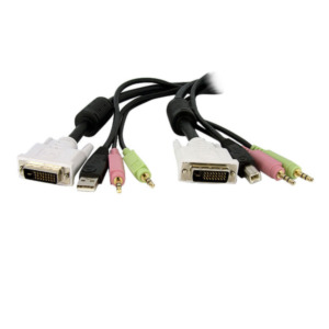 StarTech .com 3m 4-in-1 USB Dual-Link DVI-D KVM-switch Kabel met Audio en Microfoon