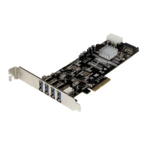 StarTech .com 4-poorts PCI Express (PCIe) SuperSpeed USB 3.0 kaartadapter met 2 speciale 5 Gbps kanalen UASP SATA/LP4-voeding