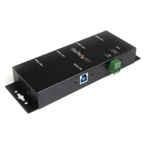 StarTech .com 4-Port USB 3.0 Hub (5Gbps) | Metalen industriële USB-A Hub | Wand- of Bureau-monteerbare USB Data Hub | TAA Compliant USB Extender Hub