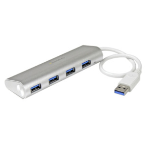 StarTech .com 4-Port USB Hub, USB A naar 4x USB-A Ports, USB 5Gbps, Bus-Powered, Robuust Ontwerp, Compacte USB 3.0 Laptop Hub