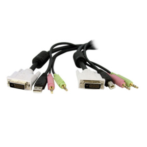 StarTech .com 4,50m 4-in-1 USB Dual-Link DVI-D KVM-switch Kabel met Audio en Microfoon