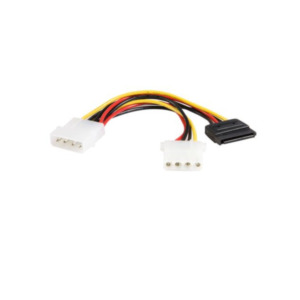 StarTech .com 6in LP4 - LP4 SATA Power Y Cable Adapter Meerkleurig 0,15 m
