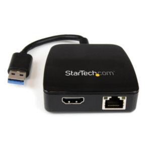 StarTech .com Universeel USB 3.0 laptop mini-docking station met HDMI, GbE USB 3.0 gigabit Ethernet-adapter NIC met HDMI