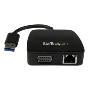 StarTech .com Universeel USB 3.0 laptop mini-docking station met VGA, GbE USB 3.0 gigabit Ethernet-adapter NIC met VGA