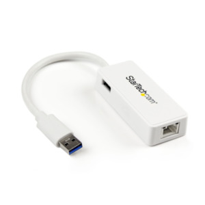 StarTech .com USB 3.0 naar gigabit Ethernet-adapter NIC met USB-poort - wit
